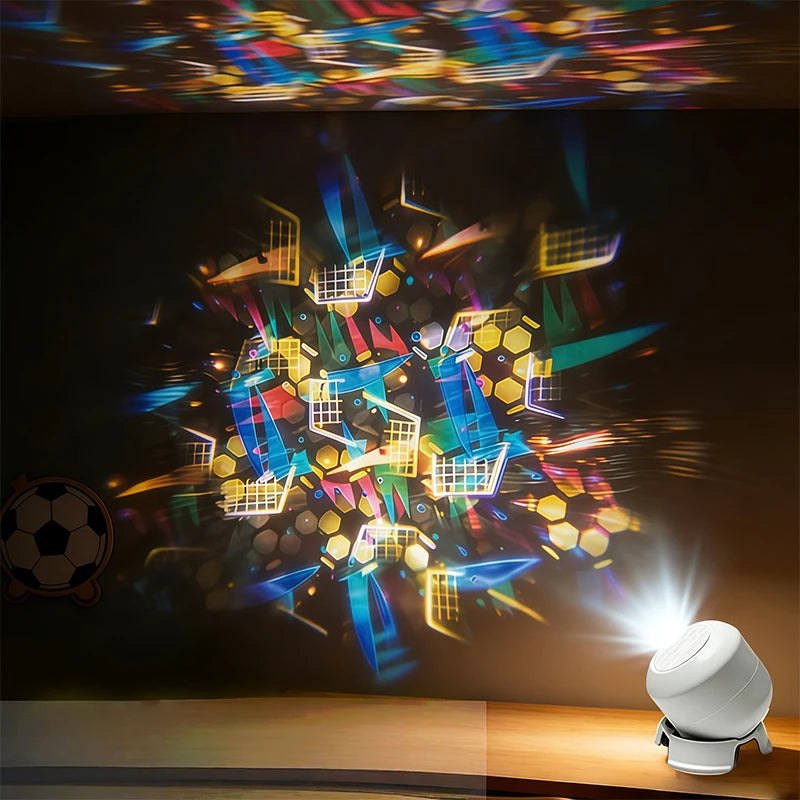 Football pattern projected on a wall