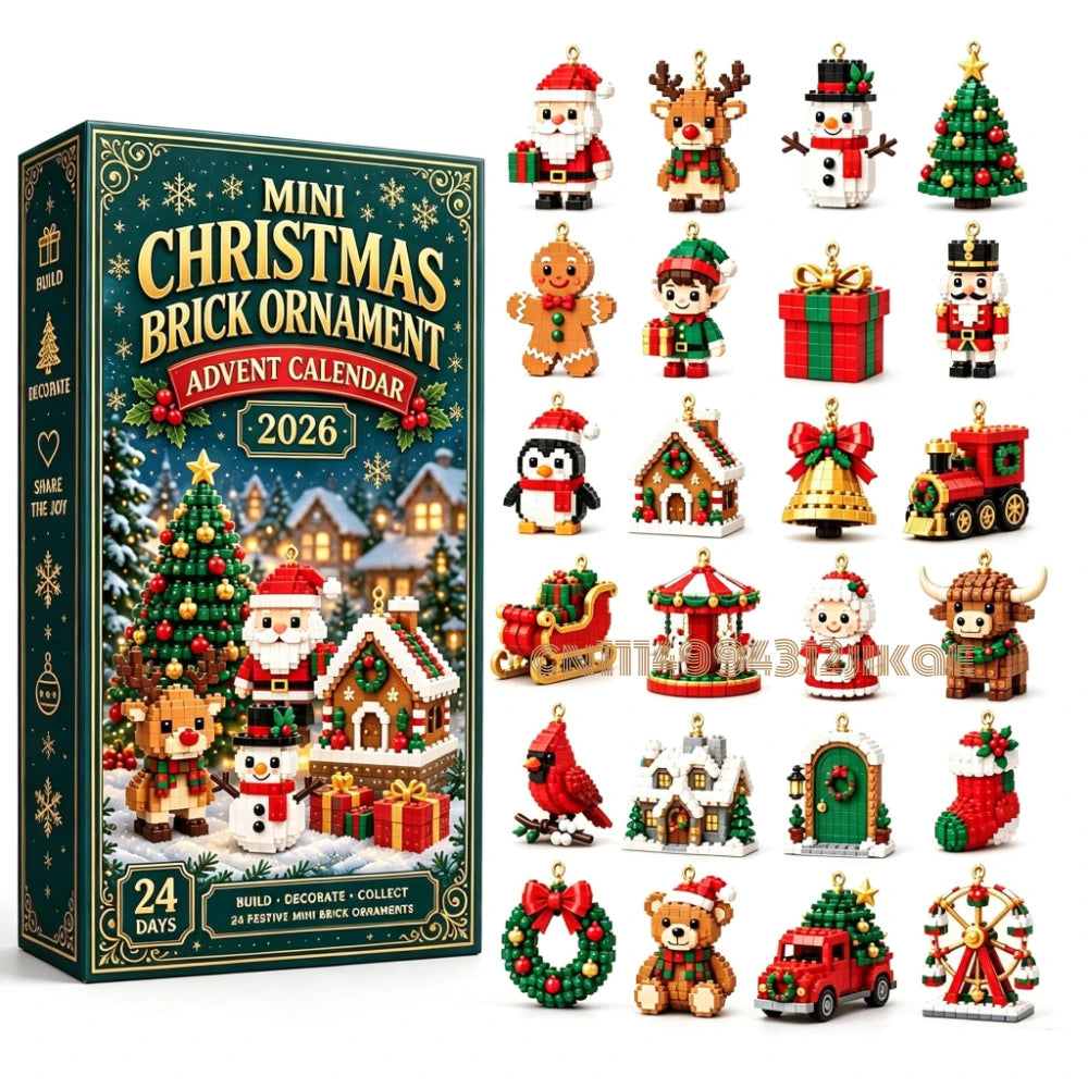 Mini brick ornament advent calendar box with the 24 models